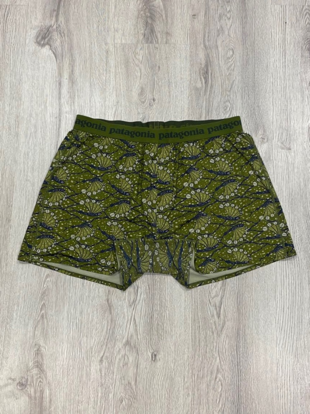 Patagonia Capilene Daily Baselayer Boxer Briefs Green Pattern Men's Large